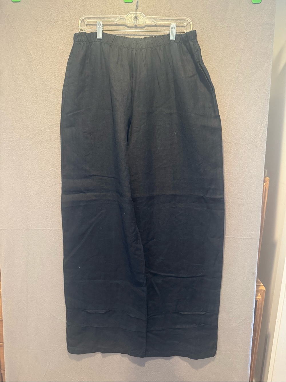 bryn Walker Black Wide-Leg Elastic-Waist Chinos